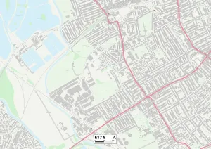 E - London E Prints: Waltham Forest E17 8 Postcode Sector Map Print