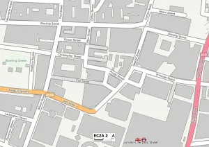 EC2A 2 Print Map of Hackney Postcode Sector
