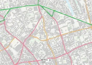 Islington EC1V 4 Postcode Sector Map Print