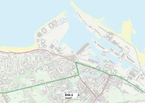 EH - Edinburgh Prints: Edinburgh EH6 6 Postcode Sector Print Map