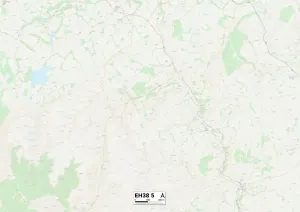 Midlothian EH38 5 Postcode Sector Print Map