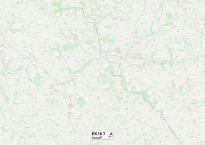 Exeter EX18 7 Postcode Sector Map Print