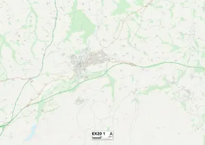 Exeter EX20 1 Postcode Sector Print Map