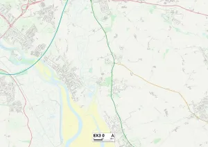 Exeter EX3 0 Postcode Sector Print Map