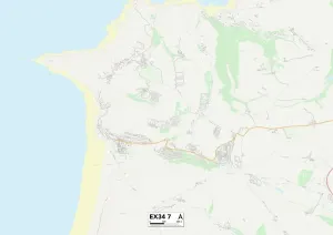 Exeter EX34 7 Postcode Sector Print Map