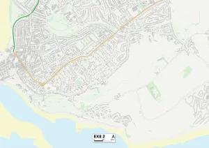 Exeter EX8 2 Postcode Sector Print Map