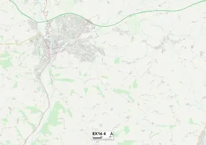 Mid Devon EX16 4 Postcode Sector Print Map