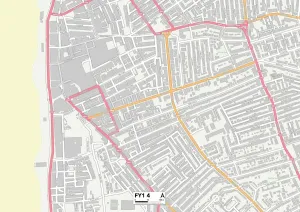 FY - Blackpool Prints: Blackpool FY1 4 Postcode Sector Print Map
