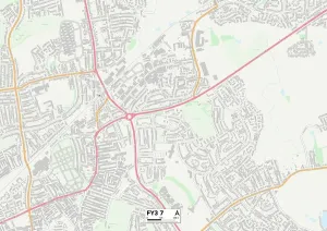 FY - Blackpool Prints: Blackpool FY3 7 Postcode Sector Map Print