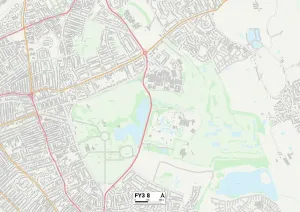 FY - Blackpool Prints: Blackpool FY3 8 Postcode Sector Print Map