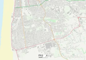 FY - Blackpool Prints: Blackpool FY4 3 Print Postcode Sector Map