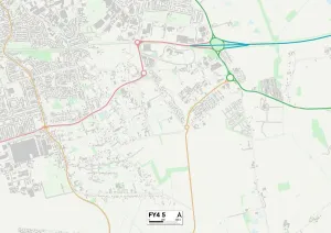 FY - Blackpool Prints: Blackpool FY4 5 Postcode Sector Print Map