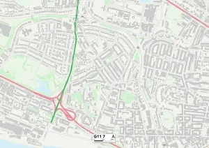 G - Glasgow Prints: Glasgow G11 7 Print Map Sector