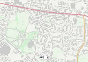 Glasgow G32 7 Postcode Sector Print Map