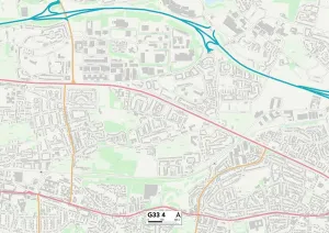 G - Glasgow Prints: Glasgow G33 4 Print Map Sector