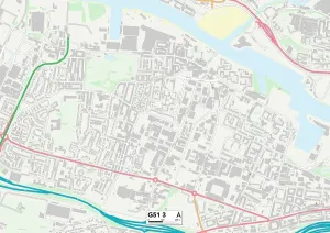 Glasgow G51 3 Postcode Sector Print Map