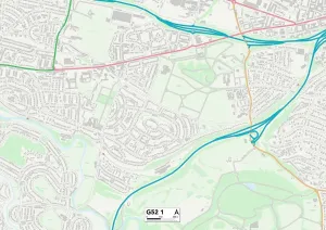 Glasgow G52 1 Postcode Sector Print Map
