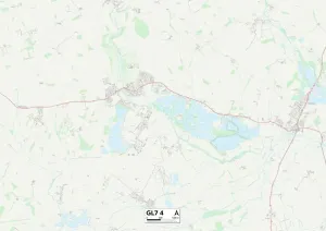 Cotswold GL7 4 Print Map Sector