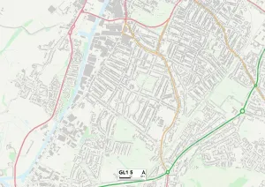 GL - Gloucester Prints: Gloucester GL1 5 Print Sector Map