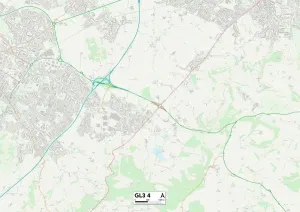 Gloucester GL3 4 Postcode Sector Print Map