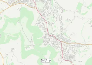Stroud GL11 4 Postcode Sector Print Map