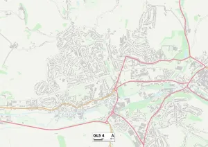 Stroud GL5 4 Postcode Sector Print Map