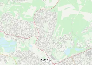 GU - Guildford Prints: GU47 0 Print Map of Bracknell Forest Area