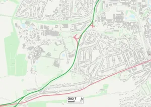 GU - Guildford Prints: Guildford GU2 7 Print Map Sector