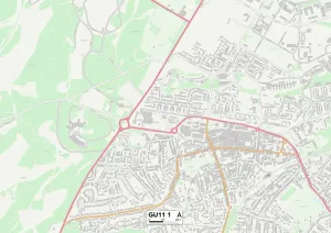 Rushmoor GU11 1 Print Map Postcode Sector
