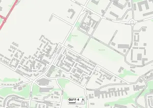 Rushmoor GU11 4 Postcode Sector Map Print