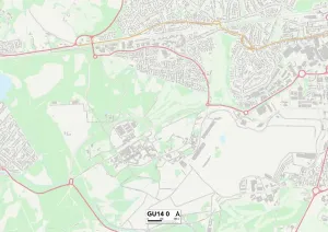 Rushmoor GU14 0 Postcode Sector Print Map