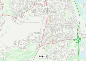Rushmoor GU14 6 Postcode Sector Print Map