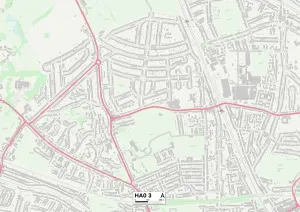 Harrow HA0 3 Postcode Sector Print Map