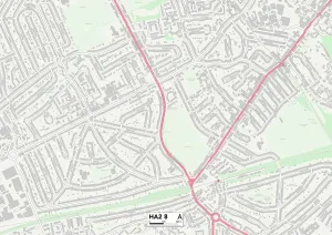 Harrow HA2 8 Postcode Sector Print Map
