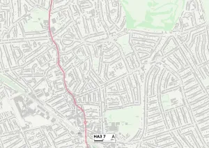 Harrow HA3 7 Postcode Sector Print Map