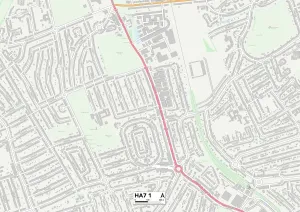 Harrow HA7 1 Postcode Sector Print Map