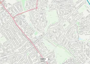 Harrow HA8 0 Postcode Sector Map Print