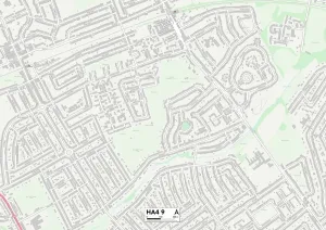 HA4 9 Print Map of Hillingdon Postcode Sector