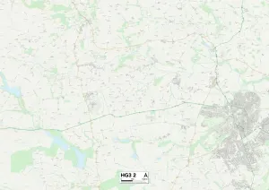 Harrogate HG3 2 Postcode Sector Print Map