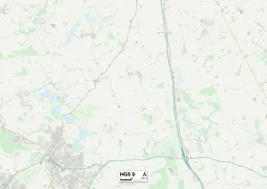 Harrogate HG5 0 Postcode Sector Print Map