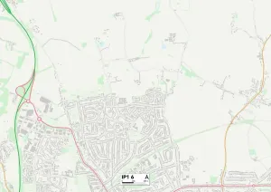 Ipswich IP1 6 Print Postcode Sector Map