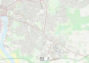 IP3 8 Print Map of Ipswich Postcode Sector