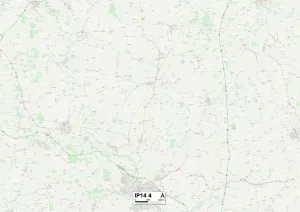 Mid Suffolk IP14 4 Postcode Sector Print Map