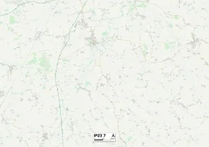 Mid Suffolk IP23 7 Postcode Sector Print Map