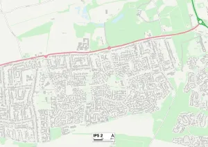 IP5 2 Postcode Sector Print Map