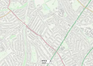 KT4 8 Print Map of Sutton Postcode Sector