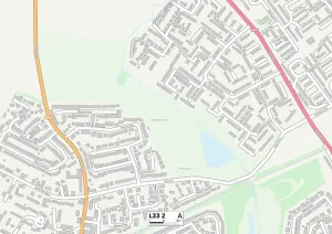 Knowsley L33 2 Postcode Sector Print Map