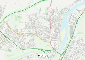 LA - Lancaster Prints: Lancaster LA1 2 Print Postcode Sector Map