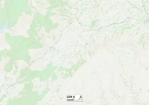 Llandrindod Wells LD4 4 Postcode Sector Print Map