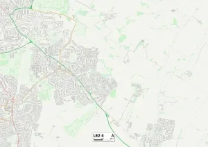 LE - Leicester Prints: LE2 4 Print Map of Leicester